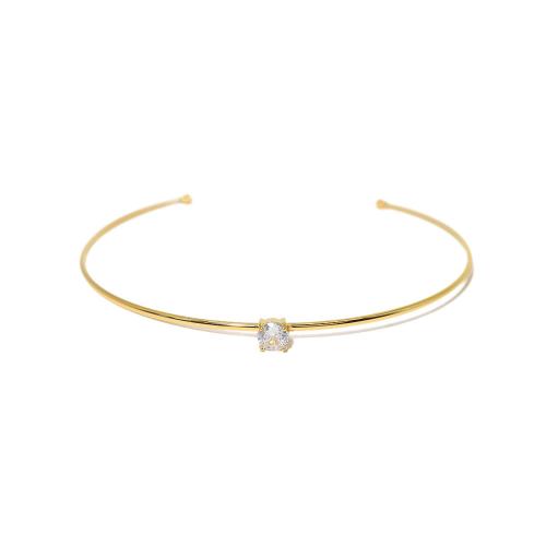 Stainless Steel Bangle 304 Stainless Steel with Crystal 18K gold plated fashion jewelry & for woman nickel lead & cadmium free Inner diameter :60mm Sold By PC