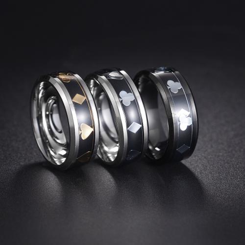 خاتم إصبع الفولاذ المقاوم للصدأ, 304 الفولاذ المقاوم للصدأ, مجوهرات الموضة & للجنسين & حجم مختلفة للاختيار, المزيد من الألوان للاختيار, النيكل والرصاص والكادميوم الحرة, Width 8mm,Thickness 2mm, تباع بواسطة PC