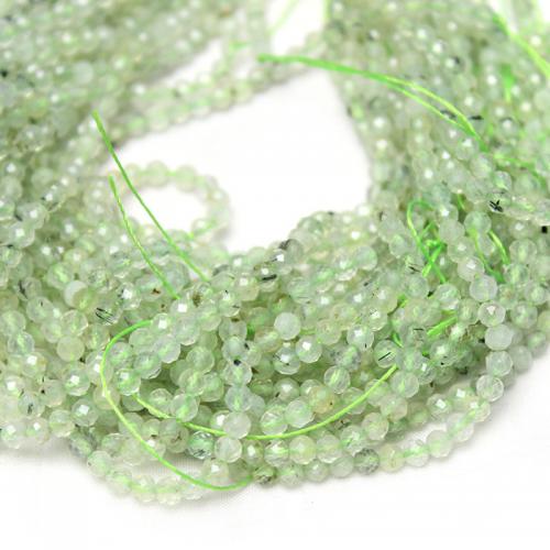 Gemstone Jewelry Beads Natural Prehnite polished DIY & faceted light green Sold By Strand
