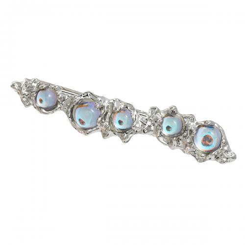 Alligator Hair Clip Zinc Alloy with Resin for woman silver color nickel lead & cadmium free Sold By PC