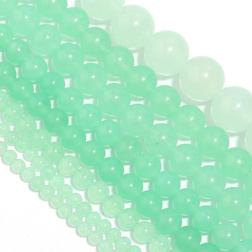 Natural Chalcedony Bead Round polished DIY green Sold Per Approx 38 cm Strand