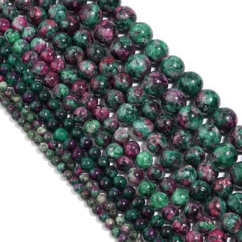 Gemstone smykker perler, Ruby i Zoisite, Runde, du kan DIY & forskellig størrelse for valg, blandede farver, Solgt Per Ca. 38 cm Strand
