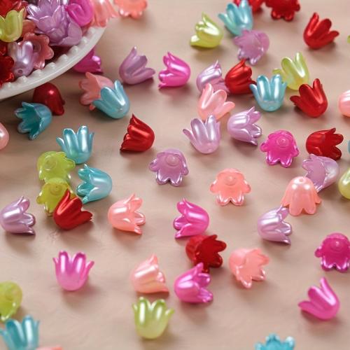 Plastic Pearl Bead Cap, Flower, ovntørrende lak, du kan DIY, flere farver til valg, 11mm, Ca. 1000pc'er/Bag, Solgt af Bag