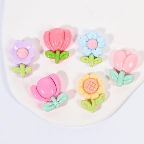 Hair Accessories DIY Findings, Resin, Flower, different styles for choice, more colors for choice, Approx 100PCs/Bag, Sold By Bag