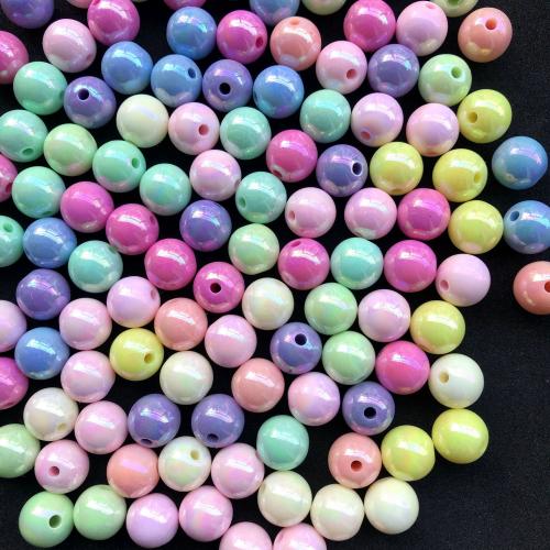 Acrylic Jewelry Beads Round DIY mixed colors Sold By Bag