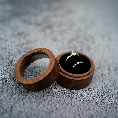 Caixa do anel de madeira, with pelúcia, Coração, Sustentável, Mais cores pare escolha, 50x50x35mm, vendido por PC