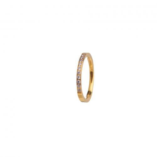 Cubic Zirconia nerezové prst prsten, 304 Stainless Steel, á, různé velikosti pro výběr & micro vydláždit kubické zirkony & pro ženy, zlatý, Prodáno By PC