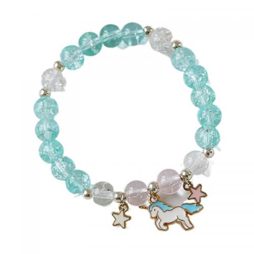 Zinc Alloy Bracelet with Elastomer & Crystal & Plastic Pearl plated & for woman & enamel Length Approx 14-20 cm Sold By Lot