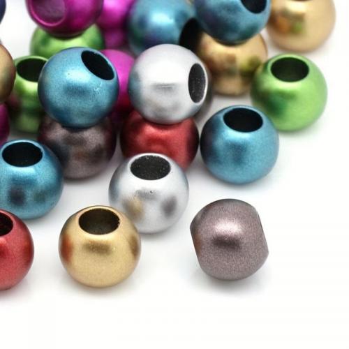 Akril ékszerek gyöngyök, Kerek, galvanizált, DIY, kevert színek, 10mm, Kb 2500PC-k/Bag, Által értékesített Bag