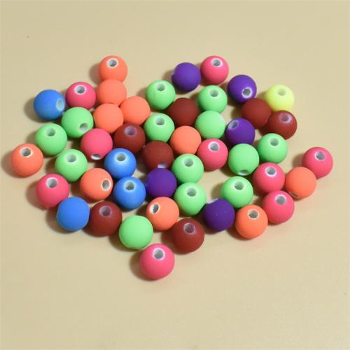 Akril nakit Beads, Krug, stoving lakova, možete DIY, više boja za izbor, 8mm, Približno 1800računala/Torba, Prodano By Torba