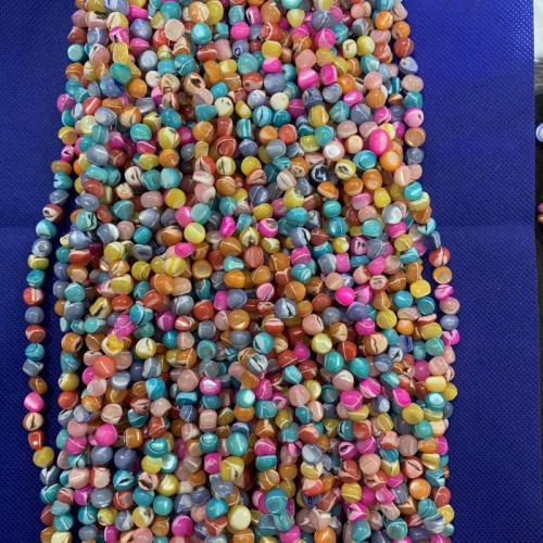 Naturlig Freshwater Shell Perler, Top Shell, du kan DIY, blandede farver, 8mm, Solgt Per Ca. 38 cm Strand