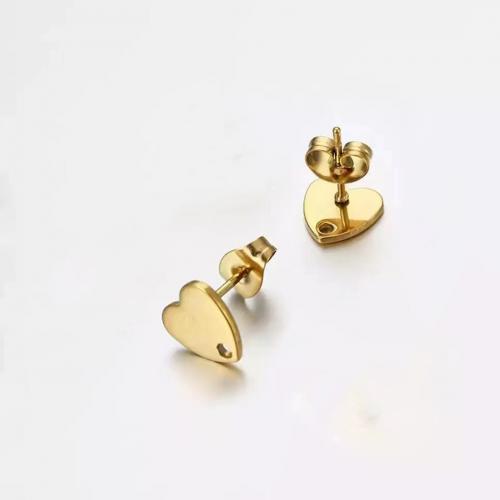 Stainless Steel Earring Stud Component 304 Stainless Steel plated DIY Sold By PC