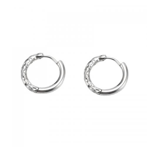 304 Stainless Steel Hoop Earring polished DIY platinum color Sold By PC