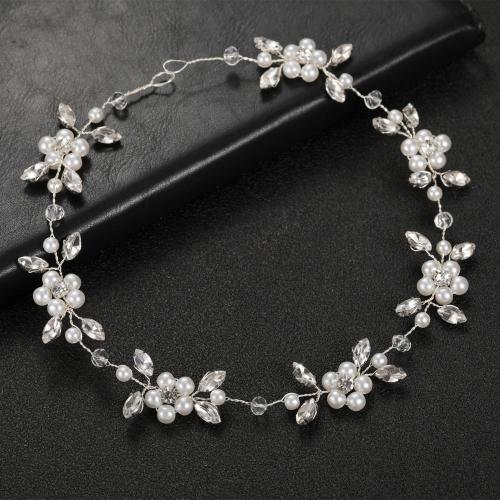 Headband brass wire with Crystal & Plastic Pearl fashion jewelry & for woman Sold By PC