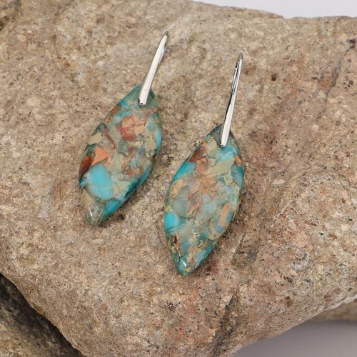 Natural Gemstone Earrings Impression Jasper fashion jewelry & for woman Sold By Pair