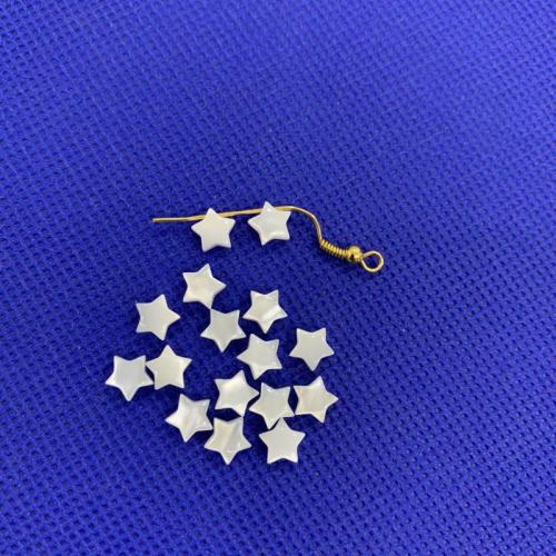 White Lip Shell Beads Star DIY white 6mm Sold By PC