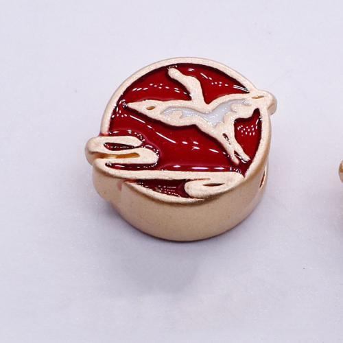 Zinc Alloy Jewelry Beads Crane plated DIY & enamel golden nickel lead & cadmium free 12mm Approx Sold By PC