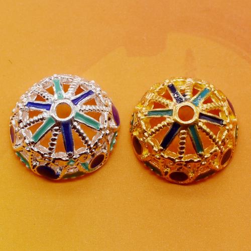 Zinc Alloy Bead Cap Dome plated DIY & enamel nickel lead & cadmium free 15.50mm Sold By PC