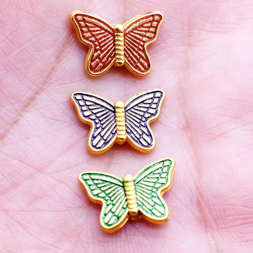 Zinc Alloy Animal Beads Butterfly plated DIY & enamel nickel lead & cadmium free Approx 1.6mm Sold By PC