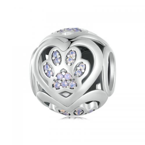 925 Sterling Silver perle, s Opal, pozlaćen, možete DIY, platine u boji, 11x10mm, Rupa:Približno 4.5mm, Prodano By PC