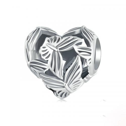 925 Sterling Silver Beads Heart plated DIY silver color Approx 4.5mm Sold By PC