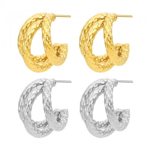 304 Stainless Steel Stud Earring Geometrical Pattern plated for woman & hollow Sold By Pair