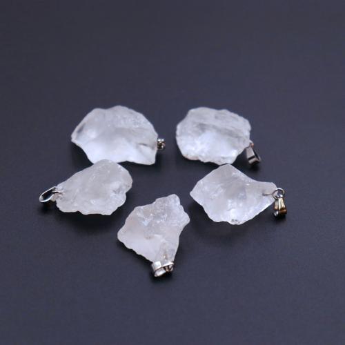 Pingentes quartzo natural, Cristal branco, joias de moda & DIY, limpo, Length about 15-25mm, vendido por PC