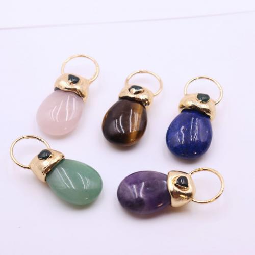 Gemstone Pendants Jewelry Natural Stone with Brass gold color plated fashion jewelry & DIY Sold By PC