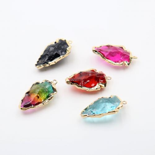 Crystal Přívěsky, Krystal, s Mosaz, barva pozlacený, módní šperky & DIY, více barev na výběr, 20x35mm, Prodáno By PC