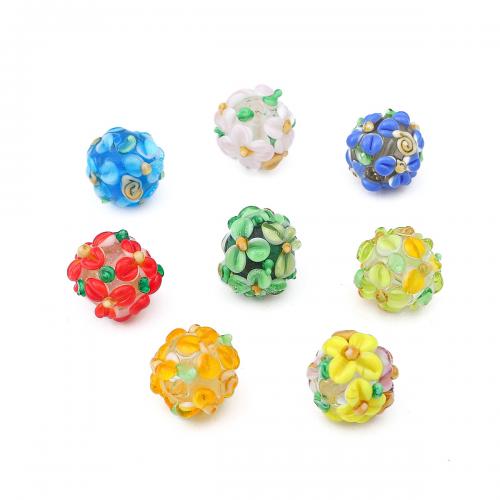 Ručno lampwork perle, Cvijet, možete DIY, više boja za izbor, 12mm, Rupa:Približno 1mm, Prodano By PC