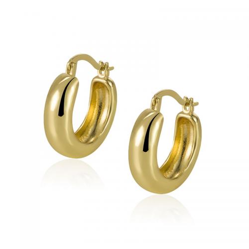 Brass Lever Back Earring Letter U gold color plated fashion jewelry & for woman 20mm Sold By Pair