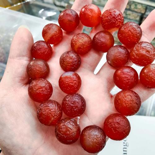 Agate Beads Round DIY red Sold By Strand
