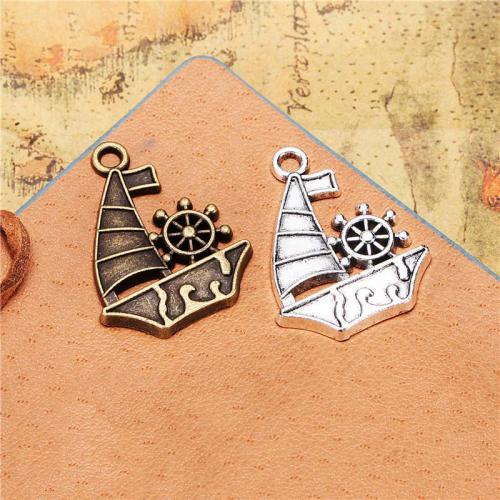 Vehicle Shaped Zinc Alloy Pendants Ship plated vintage & DIY nickel lead & cadmium free Approx Sold By Bag