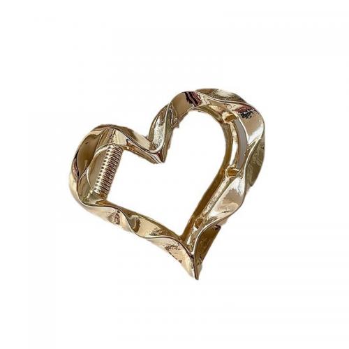 Hair Claw Clips Iron Heart plated Korean style & for woman nickel lead & cadmium free 55mm Sold By PC