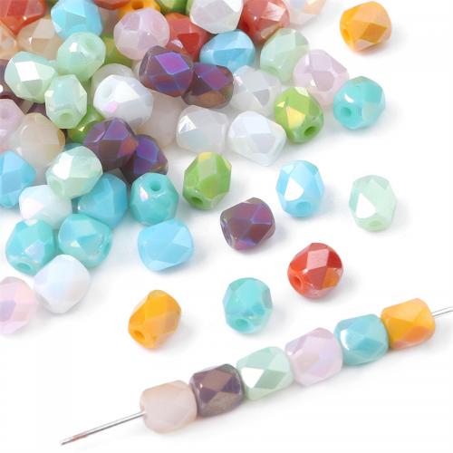 Fashion Glass Beads, Drum, DIY & faceted, more colors for choice, 5x6mm, Hole:Approx 1mm, 20PCs/Bag, Sold By Bag