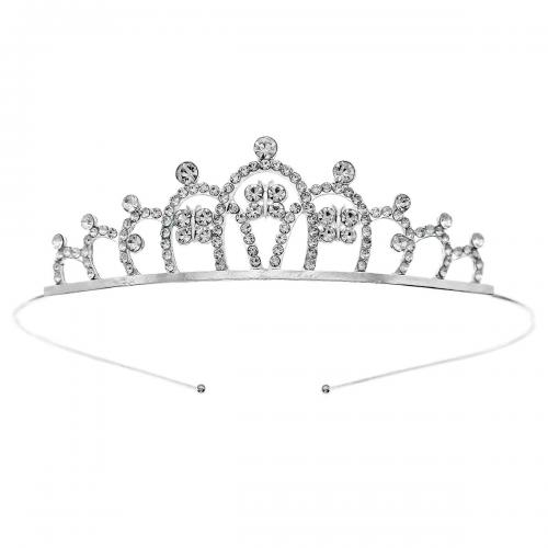Zinc Alloy Tiaras silver color plated for children & with rhinestone nickel lead & cadmium free Sold By PC
