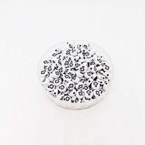 Acrylic Jewelry Beads, Flat Round, injection moulding, DIY, more colors for choice, 4x7mm, Approx 3600PCs/Bag, Sold By Bag