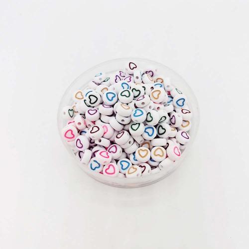 Acrylic Jewelry Beads, Flat Round, DIY & enamel, more colors for choice, 4x7mm, Approx 3600PCs/Bag, Sold By Bag