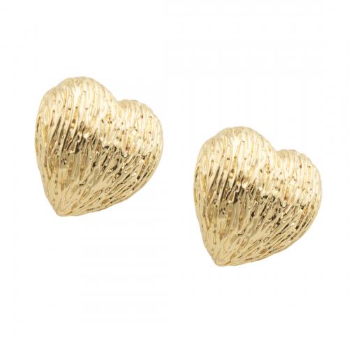Brass Stud Earring Heart high quality plated fashion jewelry & for woman nickel lead & cadmium free Sold By Pair