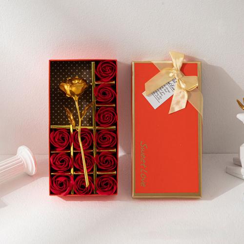 Paper Gift Set with Soap & Gold Foil Rose Sold By Box