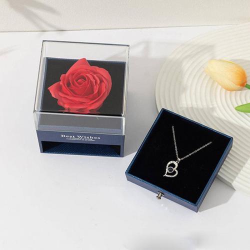 Akryl Miniaturowy naszyjnik projekcyjny, ze Plastik & Stop cynku, Powlekane, dla kobiety & z kamieniem, dostępnych więcej kolorów, box:9x9x10.2cm,necklace length:45cm, sprzedane przez Box