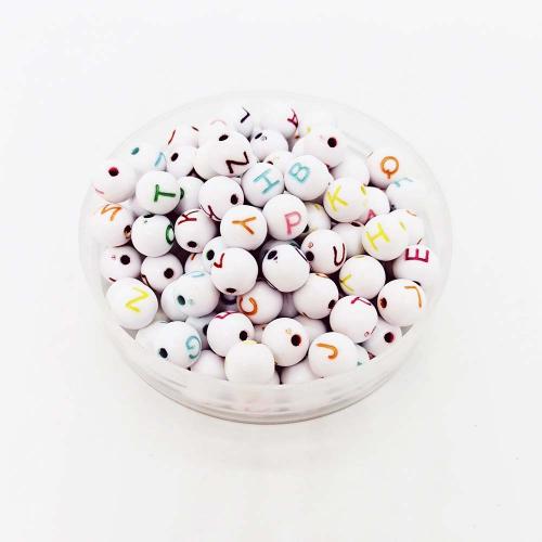 Akril ékszerek gyöngyök, Kerek, fröccsöntés, DIY, több színt a választás, 8mm, Kb 1800PC-k/Bag, Által értékesített Bag