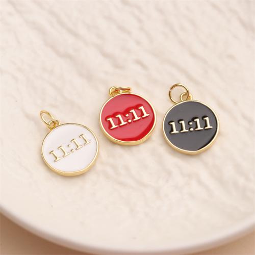 Brass Jewelry Pendants 18K gold plated DIY & enamel mixed colors nickel lead & cadmium free Sold By Set
