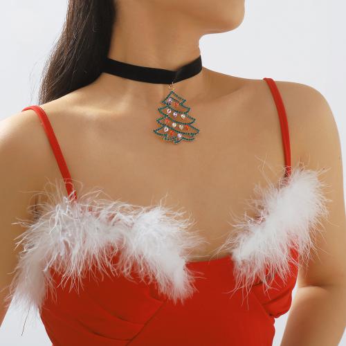 Fashion Choker Necklace Zinc Alloy with Velveteen plated & for woman & with rhinestone nickel lead & cadmium free Sold By PC