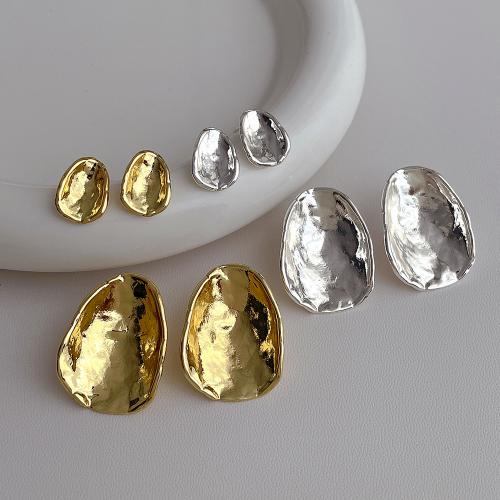 Brass Stud Earring Oval plated fashion jewelry nickel lead & cadmium free Small large Sold By Pair