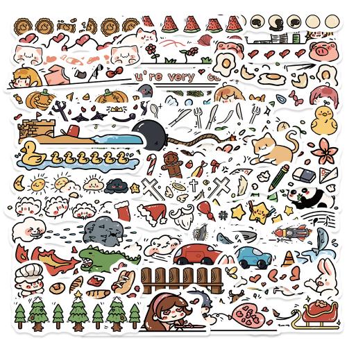 Sticker Paper PVC Plastic cute & waterproof mixed colors Single 4-6cm Sold By Bag