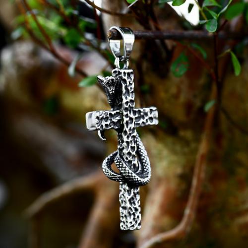 Stainless Steel Cross Pendants 304 Stainless Steel Wrapped Cross polished DIY & blacken original color Sold By PC