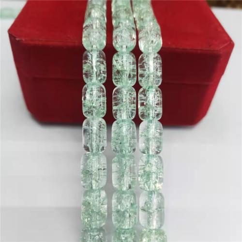 Perles cristal, Seau, poli, DIY, vert de cristal, 8x12mm, Environ 36PC/brin, Vendu par brin