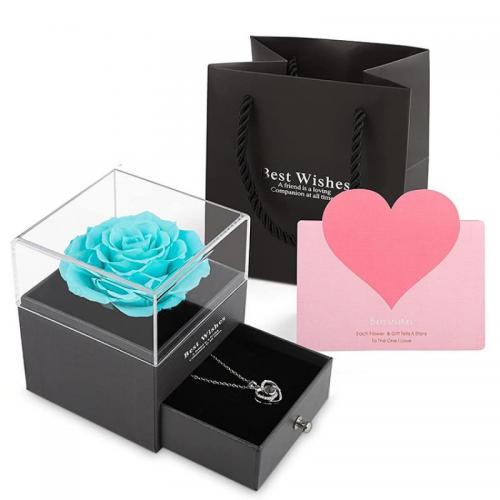 Plastic Gift Set necklace with Paper Rose Gift box package Sold By Set
