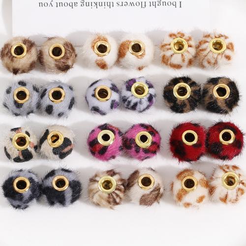 Mixed Jewelry Beads, Plush, with Tibetan Style, DIY, more colors for choice, 15x13mm, Sold By PC